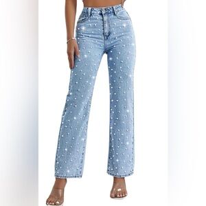 Pearl Jeans straight leg high waist stretch
